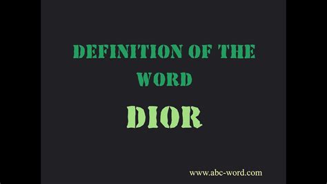 meaning of dior